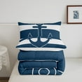 thumbnail image 5 of Erosebridal Nautical Anchor Bedding Sets King With Comforter,Geometric Stripes Comforter Sets King Size,Ocean Decoration,Reversible,Ultra Soft,3-Piece, 5 of 8