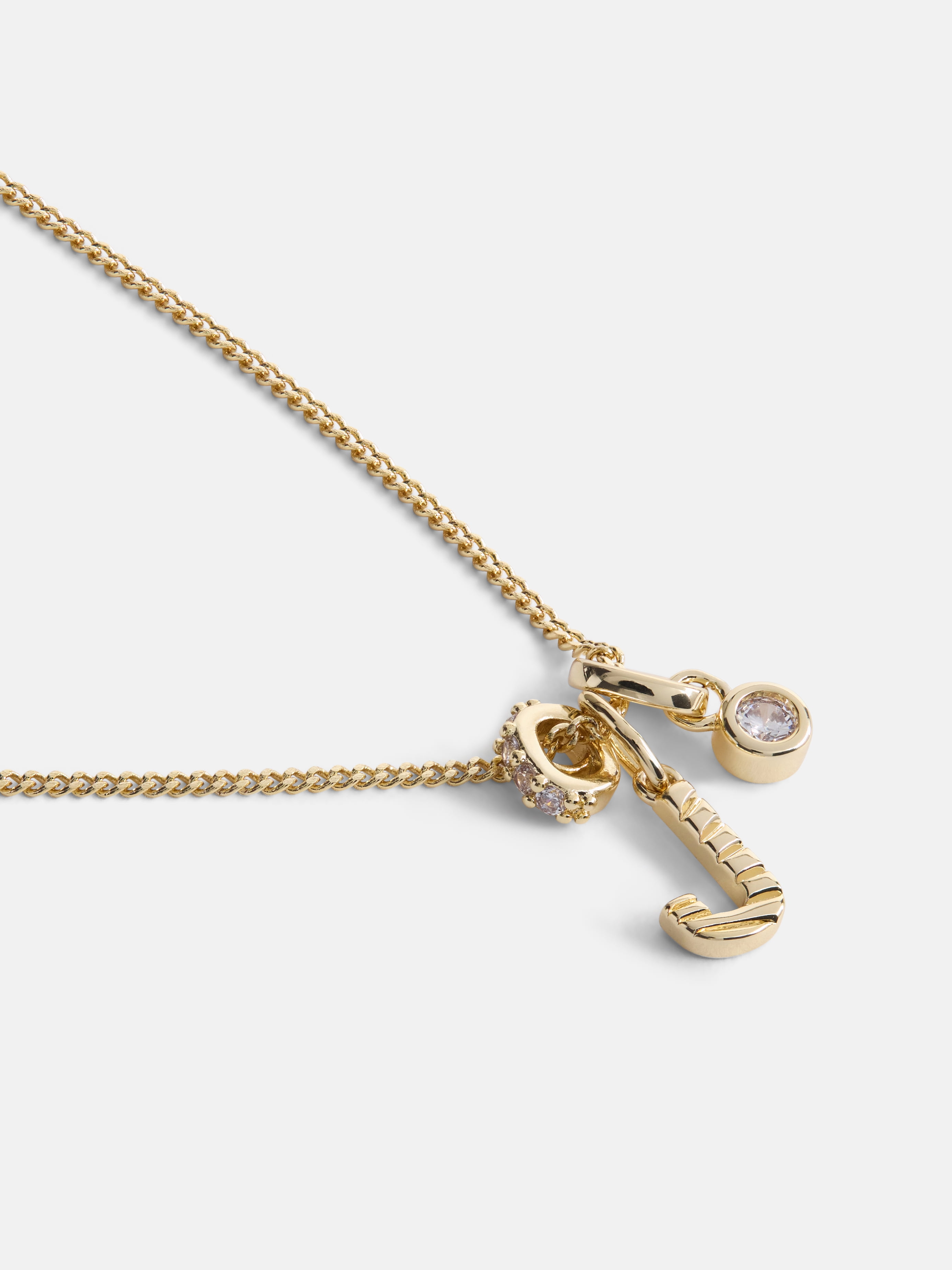 Free Assembly Women's Demi Fine 14K Gold Plated Cubic Zirconia "J" Initial Necklace, 16" + 2" Extender