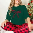 thumbnail image 6 of SwiftWear Women's Merry Christmas Red Bow Sweatshirt - Festive Crewneck Holiday Top Soft Long Sleeve Casual Wear for Seasonal Celebrations Green, 6 of 9