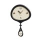 thumbnail image 1 of Reloj de pared creativo for sala de estar, decoración de pared con péndulo, negro, blanco y amarillo., 1 of 8