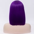 thumbnail image 5 of Unique Bargains Wigs for Women 14" Purple Bob Wig with Wig Cap Straight Hair, 5 of 6