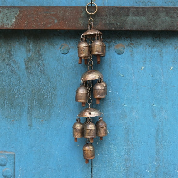 De Kulture Works Bell Metal Chandelier Wind Chime Hanging Bells for Home Garden Balcony Décor