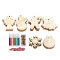 thumbnail image 1 of Adornos de Navidad de Madera Discos de Madera 6 Estilos Decoraciones Colgantes, 1 of 5