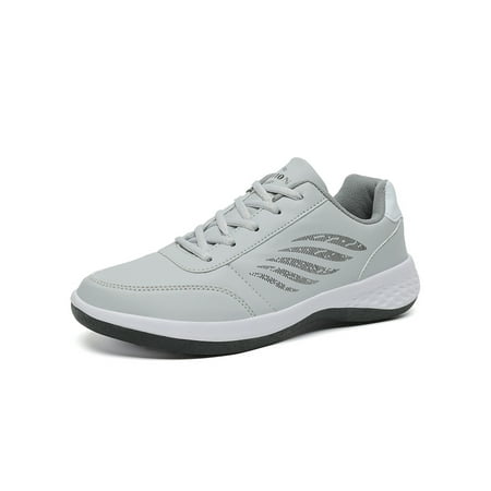 

Woobling Mens Sneakers Lace Up Trainers Flat Athletic Shoes Jogging Fashion Sneaker Comfortable Running Shoe Round Toe Breathable Gray 9