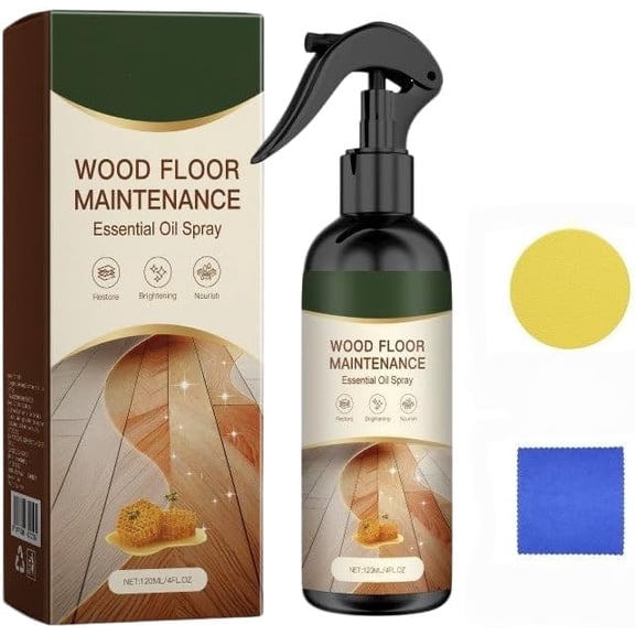 Natural Beeswax Wood Floor Refresher Spray | Fills Minor Scratches, Enhances Shine & Surface Treatment | Wood Surface Care & Cleaner | 120ml