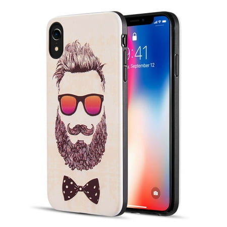 Insten 3D Embossed Printing Beard Guy Dual Layer Hybrid PC/TPU Rubber Case Cover For Apple iPhone