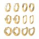 thumbnail image 1 of Aretes De Laminado de Oro 14k Mujer Arracadas Huggies Moda 6 PARES, 1 of 4