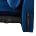 thumbnail image 6 of Armchair Accent Chair, Velvet, Blue Navy, Modern Contemporary Urban Design, Living Lounge Room Hotel Lobby Hospitality, 6 of 9