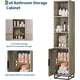 thumbnail image 2 of 70 - pulgada de altura narrow bathroom gabinete: freestanding almacenamiento gabinete con metal frame base, adjustable estante y abiertos almacenamiento, gris para laundry o small spaces, 2 of 8