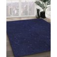 thumbnail image 3 of Ahgly Company Machine Washable Indoor Round Transitional Night Blue Area Rugs, 4' Round, 3 of 7