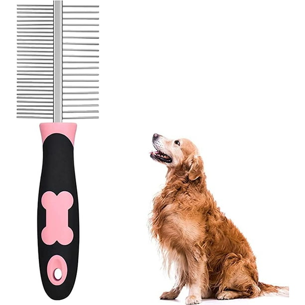 Peine para perros - 1 peine de doble cara - Peine antipulgas para eliminar pulgas - Peine antipulgas de acero inoxidable - Peine antipulgas para mascotas - Peine antipulgas