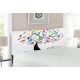 thumbnail image 2 of Music Headboard, Tree with Musical Notes and Birds on Branch Happy Jolly Celebrating Playful Style, Upholstered Decorative Metal Bed Headboard with Memory Foam, Full Size, Multicolor, by Ambesonne, 2 of 4