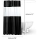 thumbnail image 3 of Cortina de ducha, forro de tela para cortina de ducha, cortina de ducha negra con 12 ganchos para el hogar, hotel, lavable a máquina, cortina de ducha impermeable para baño (72" ​​x 78"), 3 of 5