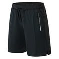 thumbnail image 2 of Eryao Workout Training Shorts Men Quick Dry Active Athletic Wear Elastic Waist Drawstring Zipper Pocket Shorts,Black,M, 2 of 5