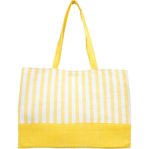 Stripe Straw Tote Bag