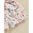 thumbnail image 6 of Bagilaanoe 3pcs Newborn Baby Boy Girl Shorts Set Short Sleeve Letter Print Romper Tops + Floral Shorts + Hairband 3M 6M Infant Casual Summer Clothes, 6 of 7
