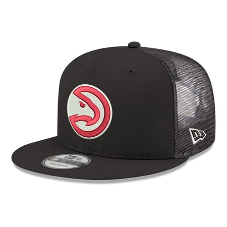 Men s New Era Black Atlanta Hawks Core Logo Meshback 9FIFTY Snapback Hat