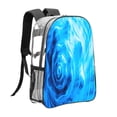 thumbnail image 3 of Honeii Blue Shell Print Clear Backpack Heavy Duty Transparent Bag 17" See Through BookBag for Women Men Adults Work Festival Sports Travel, 3 of 7