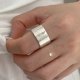 thumbnail image 2 of Anillo Simple de Plata de Ley 925 para mujer, joyería fina, anillo ancho brillante Vintage abierto ajustable para dedo, regalo de cumpleaños para fiesta, 2 of 2