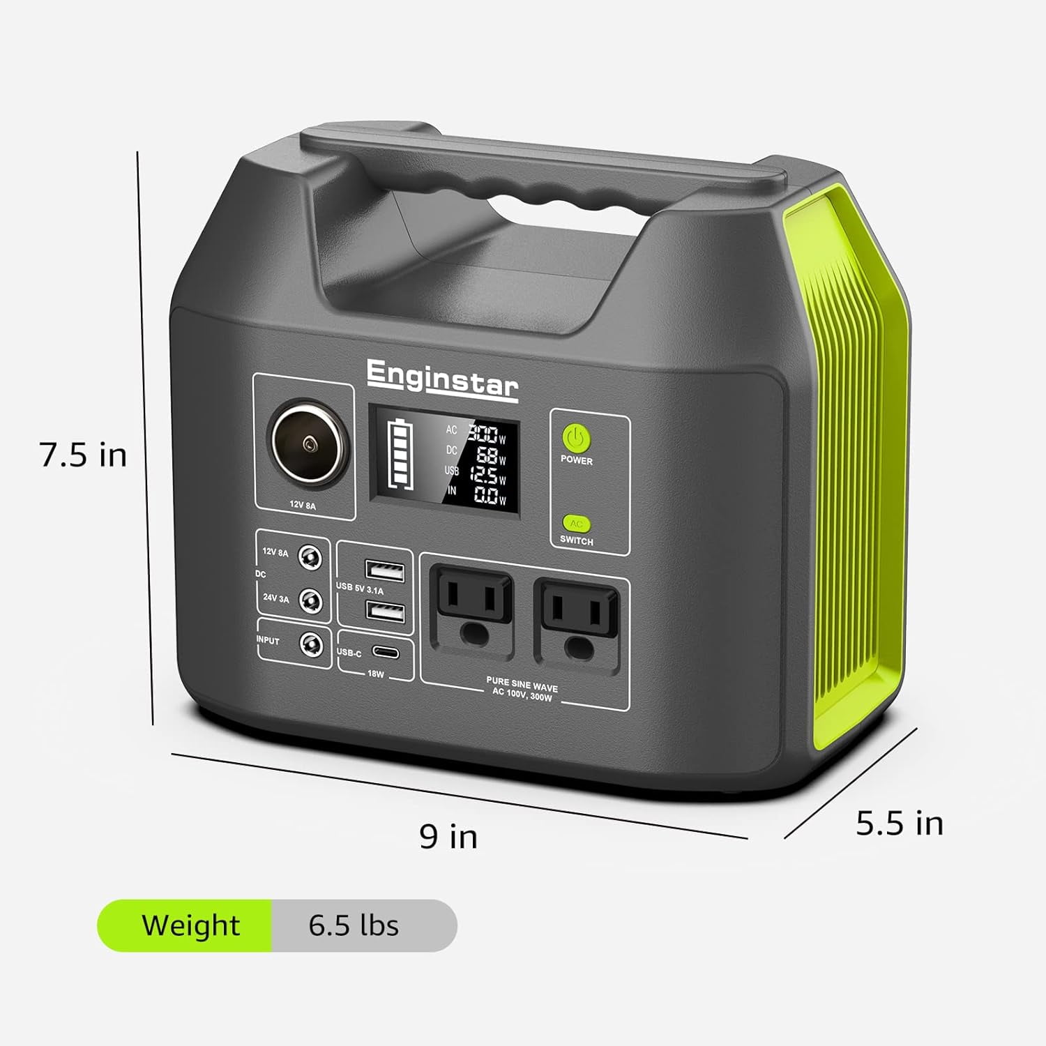 Enginstarエンギンスターポータブル電源R300新品同様 EnginStar 300W Continuous/300W Peak Portable Power Stations