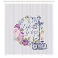 thumbnail image 3 of Ambesonne Shabby Flora Shower Curtain, Life is Trip Words, 69"Wx84"L, Multicolor, 3 of 3