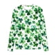 thumbnail image 3 of Blusas y camisas de manga larga con cuello redondo y estampado de San Patricio para niños, blusa informal de manga larga con cuello redondo, blusa de poliéster para niñas, 3 of 4