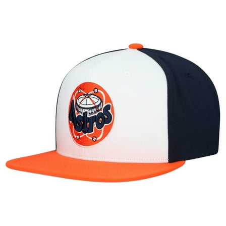 Men's Mitchell & Ness White Houston Astros Cooperstown Collection Basic Flip Snapback Hat