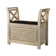 thumbnail image 1 of Signature Design by Ashley - Fossil Ridge Accent Bench - Carved Floral Pattern - Antique White, 1 of 4