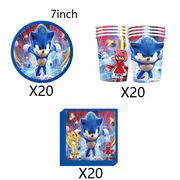 Soniccs Birthday Party Decorations Tableware Set Paper Cup Napkin Cake Topper for Kids Boy Party gifts Baby Shower Supplies