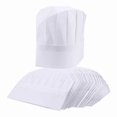 thumbnail image 1 of PIAO Chef Hats 24-Pack Disposable White Paper Chef Hats, Chef Accessories, Adjustable Professional Chef Hats for Baking, Culinary Hygiene, Chef, 1 of 4
