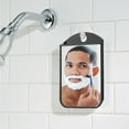 thumbnail image 2 of mDesign Fog Free Bathroom Shower Shaving Mirror - Black/Brushed, 2 of 6