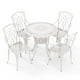 thumbnail image 5 of Juego de Comedor de Aluminio Fundido Costway 5 Piezas Mesa Redonda con Orificio para Sombrilla Blanco, 5 of 5