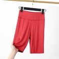 thumbnail image 2 of Women Shorts Casual Women's Summer Solid Color Lightweight Shorts Mid Thigh Length Underwear Layer for Casual Home Wear Red XXXL, 2 of 3