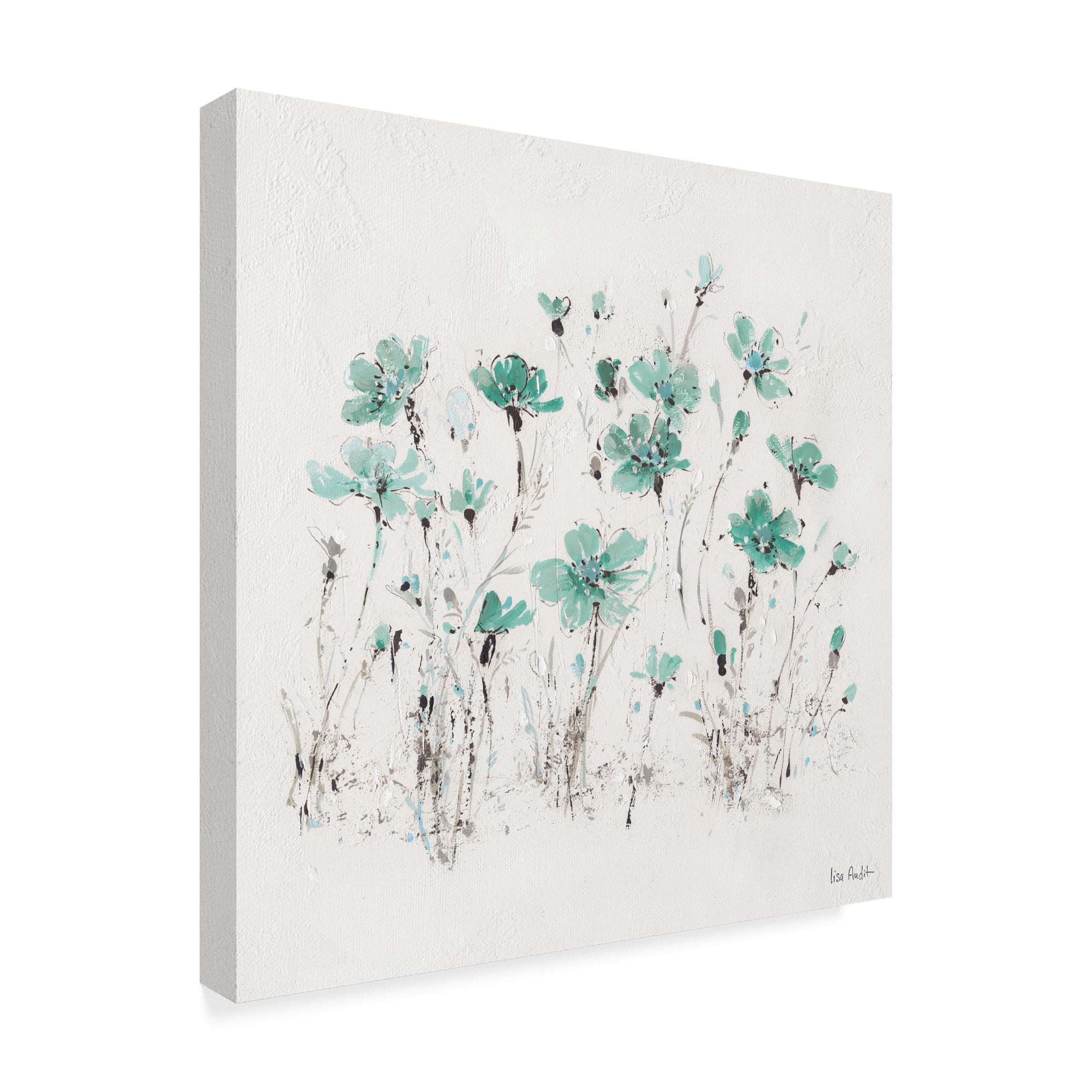 Trademark Fine Art 'Wildflowers III Turquoise' Canvas Art by Lisa Audit