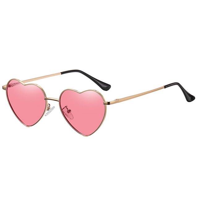 Qarigey Women Heart Eyewear Fashion for Summer Outdoor Party Lentes rosa dorado