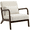 Beige, variant on PAPROOS Mid-Century Modern Accent Chair, Velvet Fabric Arm Chair with Wood Frame and Pillow, Upholstered Armchair Comfort Reading Chair Lounge Chair for Living Room Bedroom Sunroom, White