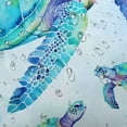 thumbnail image 5 of Beach Sea Turtle Shower Curtain, Blue Coastal Ocean Beachy Tropical Fish Fabric Shower Curtains Set for Kids Bathroom Decorative with Hooks 72 X 72 inch Nautical Aqua Bath Decor, 5 of 6