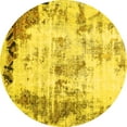thumbnail image 1 of Ahgly Company Machine Washable Indoor Round Abstract Yellow Modern Area Rugs, 6' Round, 1 of 4