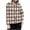 Khaki, variant on Lopecy-Sta Women's Plaid Tweed Jacket Elegant Short Button Down Blazer Coat Casual Long Sleeve Round Neck Outerwear for Office and Daily Wear