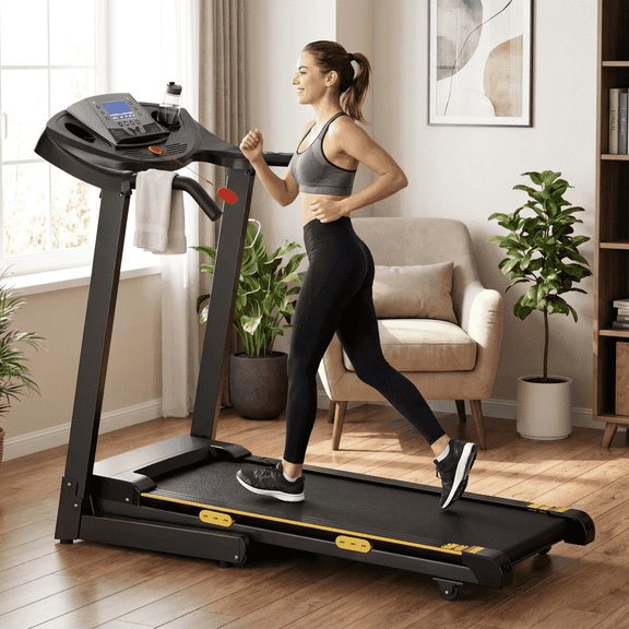 Naipo Treadmill with Incline Folding with 12 Level Automatic Incline 2.5hp Power 8.5mhp Speed Running Machine 15 Preset Training Program Electric Treadmill for Home Use