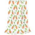 thumbnail image 2 of Honeii Vegan Fruit Carrot Print Fleece Blanket - Throw Blanket for Bed, Sofa, Couch, Camping, and Travel , Microplush Ultra Soft Warm Blanket-80"x60", 2 of 7