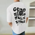 thumbnail image 4 of alcepopk Men's T Shirts Letter Graphic Tees Crew Neck Short Sleeve Summer Tops(White,M), 4 of 8
