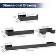 thumbnail image 6 of Matte Black Bathroom Hardware Set, 4-Piece Bath Towel Bar Set SUS304 Stainless Steel Towel Rack Set for Bathroom, 23.6 inches Bathroom Towel Holder Set Wall Mounted, 6 of 12