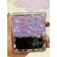 thumbnail image 5 of for Samsung Galaxy Z Flip 4 Cute Woman Case Kawaii Flower Print, Clear Bling Case for Galaxy Z Flip 4 with Hinge Protector, Glitter Powder Lovely Floral Design Girly Case for Z Flip 4, 5 of 15