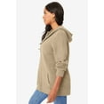 thumbnail image 3 of Roaman's Women's Plus Size Thermal Waffle Hoodie Zip Up Cardigan Jacket, 3 of 5