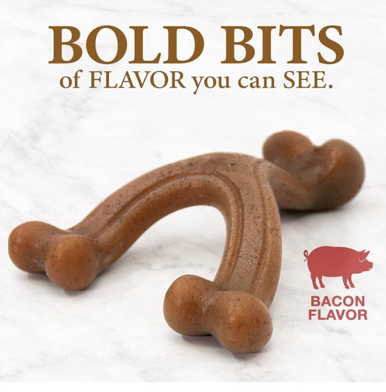 Nylabone Gourmet Style Wishbone Dog Chew Toy Bacon Flavor Large [New Dog Supplies, Dog Chew Toys, Nylabone, Dog Supplies] 1 count