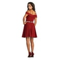 thumbnail image 2 of Juniors Womens Short Dress For Prom Burgundy 8, 2 of 5