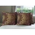 thumbnail image 6 of Ambesonne Mandala Throw Pillow Cover 4 Pack, Vintage, 24", Burgundy Yellow, 6 of 7