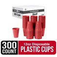 thumbnail image 2 of Exquisite 12 oz Disposable Cups - 300 Heavy Duty Plastic Cups - Red, 2 of 9