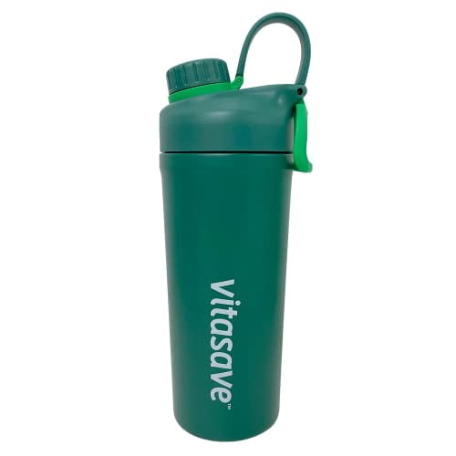 Vitasave Agitateur en Acier Inoxydable - Isolé - Sans BPA - Capacité de 28,7 fl. oz - 850ml (Vert Émeraude)